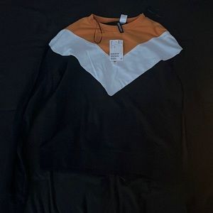 h&m kinda thin sweater yellow white and black